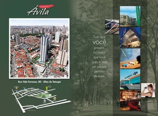 Tudo que

Fotomontagem aérea do empreendimento.

você

procura,
no bairro
que você
quer, e com
um parque
pertinho
de casa.

Rua Vale Formoso, 80 - Altos do Tatuapé

Fotos Ilustrativas

Mapa de localização sem escala

 