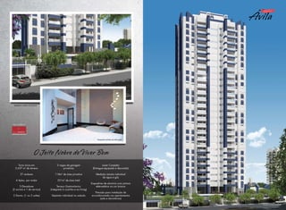 Perspectiva artística da portaria

Projeto Arquitetônico:

Perspectiva artística do hall social

O Jeito Nobre de Viver Bem
Torre única em
3.637 m2 de terreno

3 vagas de garagem
privativas

Lazer Completo
(Entregue equipado e decorado)

27 andares

118m2 de área privativa

4 Aptos. por andar

251m2 de área total

Medição remota individual
de água e gás

3 Elevadores
(2 sociais e 1 de serviço)

Terraço Gastronômico
(integrado à cozinha e ao living)

3 Dorms. (1 ou 2 suítes)

Depósito individual no subsolo

Esquadrias de alumínio com pintura
eletrostática na cor branca
Previsão para instalação de
ar-condicionado nos apartamentos
(sala e dormitórios)
Perspectiva artística da fachada

 