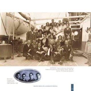 Indianos de Porrúa en México.
                              Finales del siglo XIX.




                                                                             ANÓNIMO. Viajeros asturianos retornando a
                                                                     América tras pasar las vacaciones en Llanes. Años 20.
                                                                                          (Archivo “El Oriente de Asturias”)




Hermanos
Cuquejo y sus
colaboradores.
Café Colombo 1922

                                                 MEMORIA GRÁFICA DE LA EMIGRACIÓN ESPAÑOLA

                                                                                                                       113
 