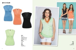 AW22

Blusa
Cruce al frente
10 Negro, 71 Verde Laguna,
56 Azul Francia, 42 Sorbet
Ch, Me, Gr, Xg
Poliéster, Rayón, Spandex

$199

PC6813967

PV30
Short

$399

PC1127926
(Catálogo de Línea)

11

QV30
Falda

$249

PC3017492
(Catálogo de Línea)

12

 