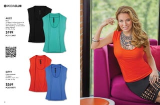 31 32
AU22
Blusa
10 Negro, 56 Azul Francia, 60
Verde Esmeralda, 73 Naranja
Tela Antipilling, no hace pelusa
Rayón elastano
Ch, Me, Gr, Xg
$199
PC1113987
QT19
Falda entubada
10 Negro
Poliéster, rayón, licra
Ch, Me, Gr, Xg
$269
PC6318871
 