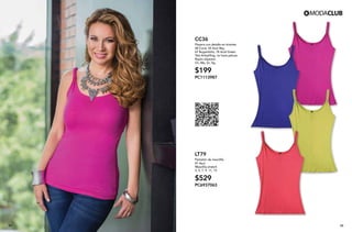 57 58
CC36
Playera con detalle en tirantes
48 Coral, 55 Azul Rey,
67 Bugambilia, 78 Acid Green
Tela Antipilling, no hace pelusa
Rayón elastano
Ch, Me, Gr, Xg
$199
PC1113987
LT79
Pantalón de mezclilla
47 Azul
Mezclilla stretch
3, 5, 7, 9, 11, 13
$529
PC6937063
 
