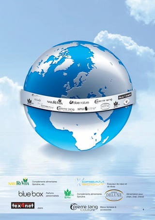 Compléments alimentaires
Spiruline, etc.                                           Exauceur de vœux et
                                                          de rêves


             Parfums         Compléments alimentaires                       Alimentation pour
             personnalisés   Spiruline                                      chien, chat, cheval




     Jeans                                         Bijoux fantaisie &
                                                   accessoires                                5
 