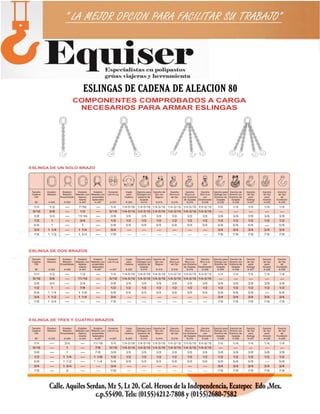 EQUISER ESLINGAS