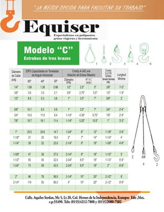 EQUISER ESLINGAS