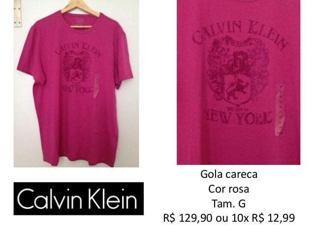 Camisa Social Calvin Klein Listrada Azul Com Bolso Camisa Social Calvin Klein Listrada Azul Com Bolso