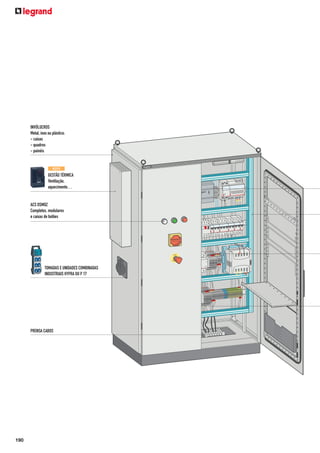 INVÓLUCROS
Metal, inox ou plástico:
- caixas
- quadros
- painéis

N OV O

GESTÃO TÉRMICA
Ventilação,
aquecimento…

ACS OSMOZ
Completos, modulares
e caixas de botões

D

TOMADAS E UNIDADES COMBINADAS
INDUSTRIAIS HYPRA OU P 17

PRENSA CABOS

190

CE

RE
AR T

'U R

GE

N

 