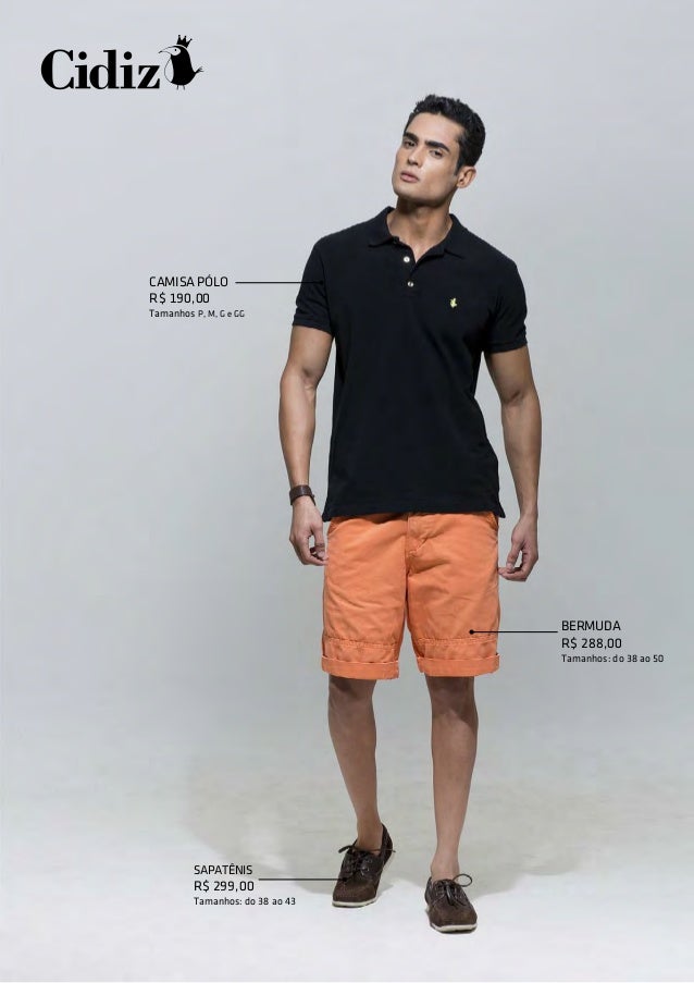 camisa social bermuda e sapatenis