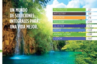17
17• VITAMINAS
• MINERALES
• FITONUTRIENTES
BENEFICIOS
• 10 minerales.
• 12 vitaminas.
• 23 ﬁtonutrientes.
1 tableta multivitamina oro,
1 tableta multimineral plata,
1 tableta ﬁtonutrientes bronce
dos veces al día con alimentos.
165.900$
• No. de Artículo 106878
• Cont. 186 Tabletas
• No. de Artículo 110084
• Cont. 186 Tabletas
Vitaminas Registro Sanitario: SD2009-0001075
Minerales Registro Sanitario: SD2009-0001066
Fitonutrientes Registro Sanitario: SD2009-0001065
Este suplemento dietario proporciona
selectos nutrientes de origen natural.
¡Tu Double X ya se terminó! Evita la
alteración ambiental de tus tabletas.
Guarda tu estuche y ahorra com-
prando sólo el repuesto.
CUIDA TU ENERGÍA
Double X
Double X Repuesto
Este producto es un suplemento dietario, no es un medicamento
y no suple una alimentación equilibrada.
100% Garantía de Satisfacción / Ordena a través de tu Empresario Amway.
BIENESTARÓPTIMO
148.900$
 