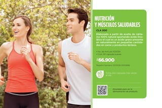 24
66.310
Con una guía de información esen-
cial y la mezcla perfecta de suple-
mentos NUTRILITE™, que te ayu-
daran a conocer los cuidados para
mejorar el sistema circulatorio.
LA MEJOR OPCIÓN…
DE BUEN CORAZÓN
Paquete Mantente en Circulación
• No. de Artículo 245479
• Contiene:
1 Complejo Omega 3 con 30 cápsulas suaves.
(5% de descuento)
Registro Sanitario: SD2008-0000865
1 Complejo Natural B con 90 tabletas.
(5% de descuento)
Registro Sanitario: SD2008-0000848
• LLEVA GRATIS:
Guía Manténte en Circulación
Test Manténte en Circulación
Tarjetón Manténte en Circulación
$
 