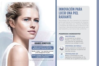 Perfecciona la apariencia
de tu piel con este lujoso
maquillaje en polvo que
ofrece un acabado mate
natural de larga duración.
Exact Fit Maquillaje
en Polvo
• No. de Artículo: 116730
A Natural
• No. de Artículo: 116737
B Brulee
• No. de Artículo: 116740
C Capuccino
$36.000
$4.000
• No. de Artículo:
116745
• No. de Artículo:
116104
D
E
Estuche de Lujo
Aplicador
$
87.000 c/u
Cont .12 gramos c/u
COBERTURA UNIFORME, APARIENCIA
PERFECTA INSTANTÁNEAMENTE
PASOS
SIGNATURE
BEAUTY
UNIFICA1.
DEFINE
DA COLOR
2.
3.
 