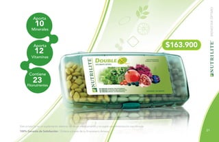 BIENESTARÓPTIMO
$163.900
Aporta
Minerales
10
Aporta
Vitaminas
12
Contiene
Fitonutrientes
23
100% Garantía de Satisfacción / Ordena a través de tu Empresario Amway.
Este producto es un suplemento dietario, no es un medicamento y no suple una alimentación equilibrada.
21
 