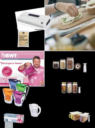 PACK 3 FILTROS UNIVERSALES 
15,95 € Ref. 35.233 
20 
ENVASADORA 
AL VACÍO 
DOMESTICA 
SELLADO SUPER 
ANCHO 
34x15x64 cm. 
Programación 
automática. Barra de 
Sellado: 30 cm. 
52,95 € 
Ref. 35.756 
JARRA FILTRADORA 
PENGUIN BWT 
Tamaño de la jarra adaptable 
a la puerta del frigorífico. 
Indicador manual que indica 
cuándo debe cambiar el filtro. 
Capacidad de la jarra: 2,70L. 
Colores Rosa, Verde, Azul y 
Naranja 
19,95 € Ref. 35.228 - 35.231 
BOTE CRISTAL TRASLÚCIDO CON 
TAPA COLOR CAFÉ Y SISTEMA DE 
VACÍO 
0,5 l. 
3,75 € 
Ref. 35.312 
0,75 l 
3,95 € 
Ref. 35.313 
1 l. 
4,25 € 
Ref. 35.314 
JARRA INITIUM BLANCA 2,5 L. 
Con contador electronico de tiempo para cambio 
de cartucho. 
9,95 € Ref. 35.232 
BOLSA DE VACÍO 
ELMA 
15 x 25 cm (blíster 50 uds.) 
4,95 € Ref. 35.757 
20 x 30 cm (blíster 50 uds.) 
7,35 € Ref. 35.758 
ROLLO 
20 x 600 cm (blíster 2 uds.) 
9,50 € Ref. 35.759 
BOTE CRISTAL TRANSPARENTE CON TAPA Y 
SISTEMA DE VACÍO 
0,5L 3,75 € 
Amarilla. Ref. 35.302 
Púrpura. Ref. 35.303 
Verde. Ref. 35.304 
0,75L 3,95 € 
Amarilla. Ref. 35.305 
Púrpura. Ref. 35.306 
Verde. Ref. 35.307 
1 L 4,25 € 
Amarilla. Ref. 35.308 
Púrpura. Ref. 35.309 
Verde. Ref. 35.310 
BOMBA VACÍO 
Color púrpura. 
4,45 € Ref. 35.311 
CONTENEDOR ALIMENTOS 2,3L CON 
ASA Y CON SISTEMA DE VACÍO 
9,95 € 
Color amarillo. Ref. 35.316 
Color púrpura. Ref. 35.317 
Color verde. Ref. 35.318 
BOMBA VACÍO 
COLOR CAFÉ 
DICOAL 
Bomba vacío color café. 
4,25 € Ref. 35.315 
BOMBA VACÍO 
Color púrpura 
4,45 € Ref. 35.319 
 