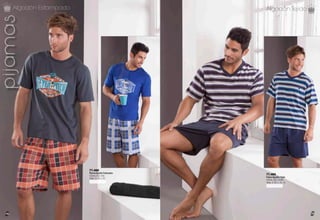 Algodón TejidoAlgodón Estampado
77.466
Pijama Algodón Estampado
Colores: Azul - Gris
Tallas: S - M - L - XL
77.460
Pijama Algodón Tejido
Colores: Azul - Grafito
Tallas: S - M - L - XL - XL
-119 --118 -
pijamas
 