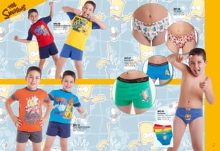 S64.15
Pijama Algodón Estampado
Colores: Amarillo - Rojo
Tallas: 4 - 6 - 8 - 10
S97.07
Boxer Algodón
Colores: Calipso - Rojo
- Naranjo - Verde
Tallas: 4 - 6 - 8 - 10
S64.14
Pijama Algodón Estampado
Colores: Calipso - Naranja
Tallas: 4 - 6 - 8 - 10
S97.08
Slip Algodón
Colores: Rojo - azul
Tallas: 4 - 6 - 8 - 10
-151 --150 -
S97.03
Slip Algodón
Colores: Rojo - Naranja - Amarillo -
Verde - Calipso - Azulino
Tallas: 4 - 6 - 8 - 10
 