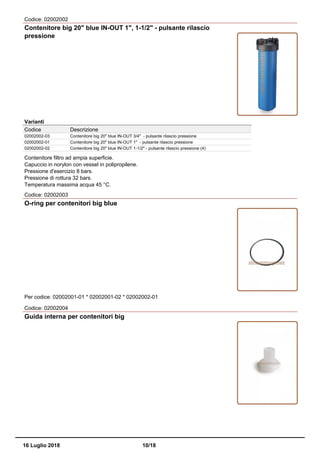 Contenitore Filtro Sedimenti 10" Trasparente - Per Depurazione Acqua Potabile E Pozzo - Foto 2