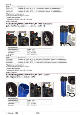 Housing Filtro Acqua Blu Alloggiamento Filtro Acqua Aquafilter Big Blue Jumbo 20" - 1 BSP, Colore Blu, Per Filtri A Cartuccia 21 Phbg - Foto 5