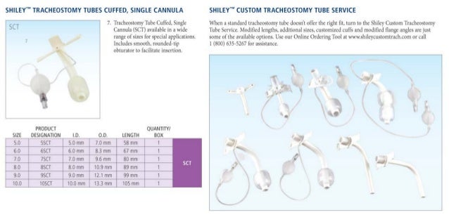 Shiley Trach Tube Size Chart