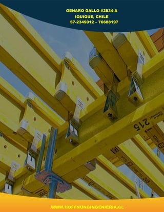 GENARO GALLO #2834-A
IQUIQUE, CHILE
57-2349012 – 76688197
WWW.HOFFNUNGINGENIERIA.CL
 