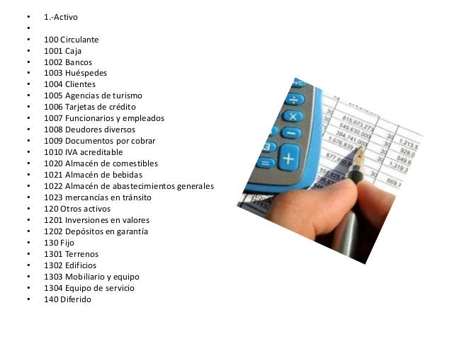 Catalogo de cuentas de un hotel