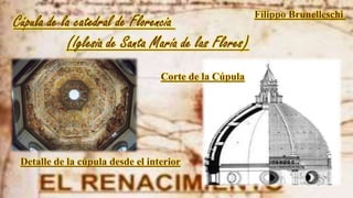 Filippo Brunelleschi
Detalle de la cúpula desde el interior
Corte de la Cúpula
 