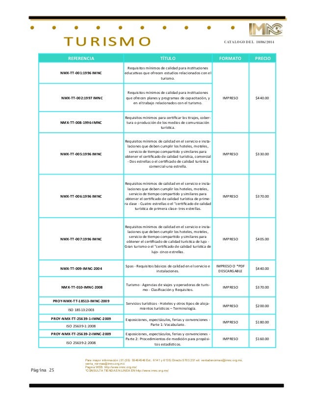 Catalogo de normas 10 062014