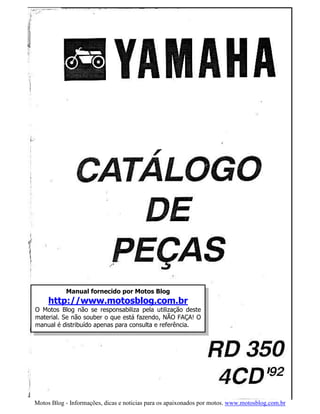 Manual fornecido por Motos Blog
     http://www.motosblog.com.br
O Motos Blog não se responsabiliza pela utilização deste
material. Se não souber o que está fazendo, NÃO FAÇA! O
manual é distribuído apenas para consulta e referência.




Motos Blog - Informações, dicas e noticias para os apaixonados por motos. www.motosblog.com.br
 