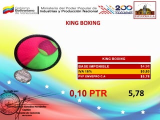 KING BOXING
0,10 PTR 5,78
 