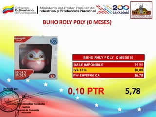 BUHO ROLY POLY (0 MESES)
0,10 PTR 5,78
 