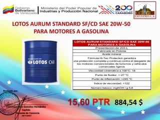 LOTOS AURUM STANDARD SF/CD SAE 20W-50
PARA MOTORES A GASOLINA
884,54 $
15,60 PTR
 