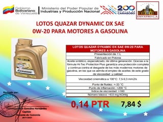 LOTOS QUAZAR DYNAMIC DX SAE
0W-20 PARA MOTORES A GASOLINA
7,84 $
0,14 PTR
 