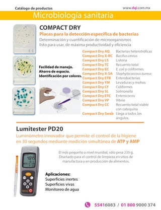 Microbiología sanitaria
Catálogo de productos
Panel de 12 pozos con sustratos bioquímicos para la detección
e identificaci...