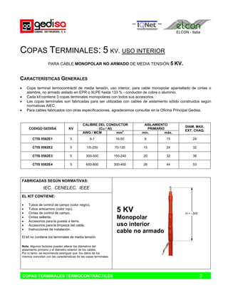 Catalogo elcon copas terminales | PDF