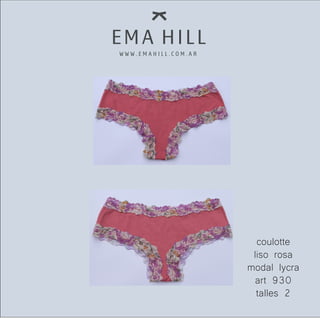 coulotte
liso rosa
modal lycra
art 930
talles 2
 