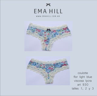 coulotte
flor light blue
viscosa lycra
art 930
talles 1, 2 y 3
 