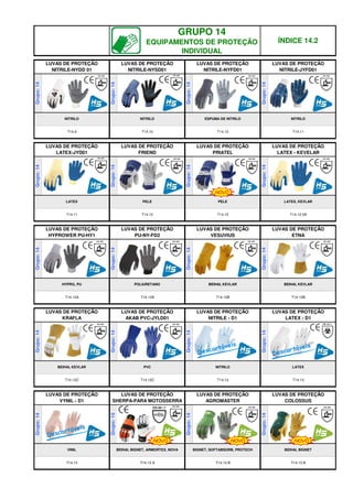 T14.13 A T14.13 B T14.13 B
LUVAS DE PROTEÇÃO
PRIATEL
Grupo:
14
PELE
T14.12
BEIHAI, BIGNET, ARMORTEX, NOVA BIGNET, SOFTABSORB, PROTECH BEIHAI, BIGNET
Grupo:
14
Grupo:
14
Grupo:
14
T14.12C T14.13 T14.13
T14.13
LUVAS DE PROTEÇÃO
SHERPA-PARA MOTOSSERRA
LUVAS DE PROTEÇÃO
AGROMASTER
LUVAS DE PROTEÇÃO
COLOSSUS
Grupo:
14
PVC NITRILO LATEX
VINIL
Grupo:
14
Grupo:
14
Grupo:
14
T14.12A T14.12B T14.12B
T14.12C
LUVAS DE PROTEÇÃO
AKAB PVC-JYLD01
LUVAS DE PROTEÇÃO
NITRILE - D1
LUVAS DE PROTEÇÃO
LATEX - D1
LUVAS DE PROTEÇÃO
VYNIL - D1
Grupo:
14
POLIURETANO BEIHAI, KEVLAR BEIHAI, KEVLAR
BEIHAI, KEVLAR
Grupo:
14
Grupo:
14
Grupo:
14
T14.11 T14.12 T14.12 0A
T14.12A
LUVAS DE PROTEÇÃO
PU-NY-FD2
LUVAS DE PROTEÇÃO
VESUVIUS
LUVAS DE PROTEÇÃO
ETNA
LUVAS DE PROTEÇÃO
KRAFLA
Grupo:
14
LATEX PELE LATEX, KEVLAR
HYPRO, PU
Grupo:
14
Grupo:
14
Grupo:
14
T14.9 T14.10 T14.10 T14.11
LUVAS DE PROTEÇÃO
LATEX-JYD01
LUVAS DE PROTEÇÃO
FRIEND
LUVAS DE PROTEÇÃO
LATEX - KEVELAR
LUVAS DE PROTEÇÃO
HYPROWER PU-HY1
Grupo:
14
NITRILO NITRILO ESPUMA DE NITRILO NITRILO
Grupo:
14
Grupo:
14
Grupo:
14
GRUPO 14
EQUIPAMENTOS DE PROTEÇÃO
INDIVIDUAL
ÍNDICE 14.2
LUVAS DE PROTEÇÃO
NITRILE-NYDD 01
LUVAS DE PROTEÇÃO
NITRILE-NYSD01
LUVAS DE PROTEÇÃO
NITRILE-NYFD01
LUVAS DE PROTEÇÃO
NITRILE-JYFD01
Descartáveis
Descartáveis
Descartáveis
NOVO NOVO NOVO
NOVO
q SEGUINTE p ANTERIOR IMPRIMIR ESTA PÁGINA
q SEGUINTE p ANTERIOR IMPRIMIR ESTA PÁGINA
 