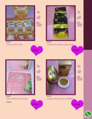 FG1342CF
Velo facial Miel
$5000
FG1347CF
Mascarilla Gold Dear She
$5000
FG1346CF
Velo facial anti edad
2 Pasos
$7000
FG1345CF
Mascarilla facial Colágeno
$16000
 