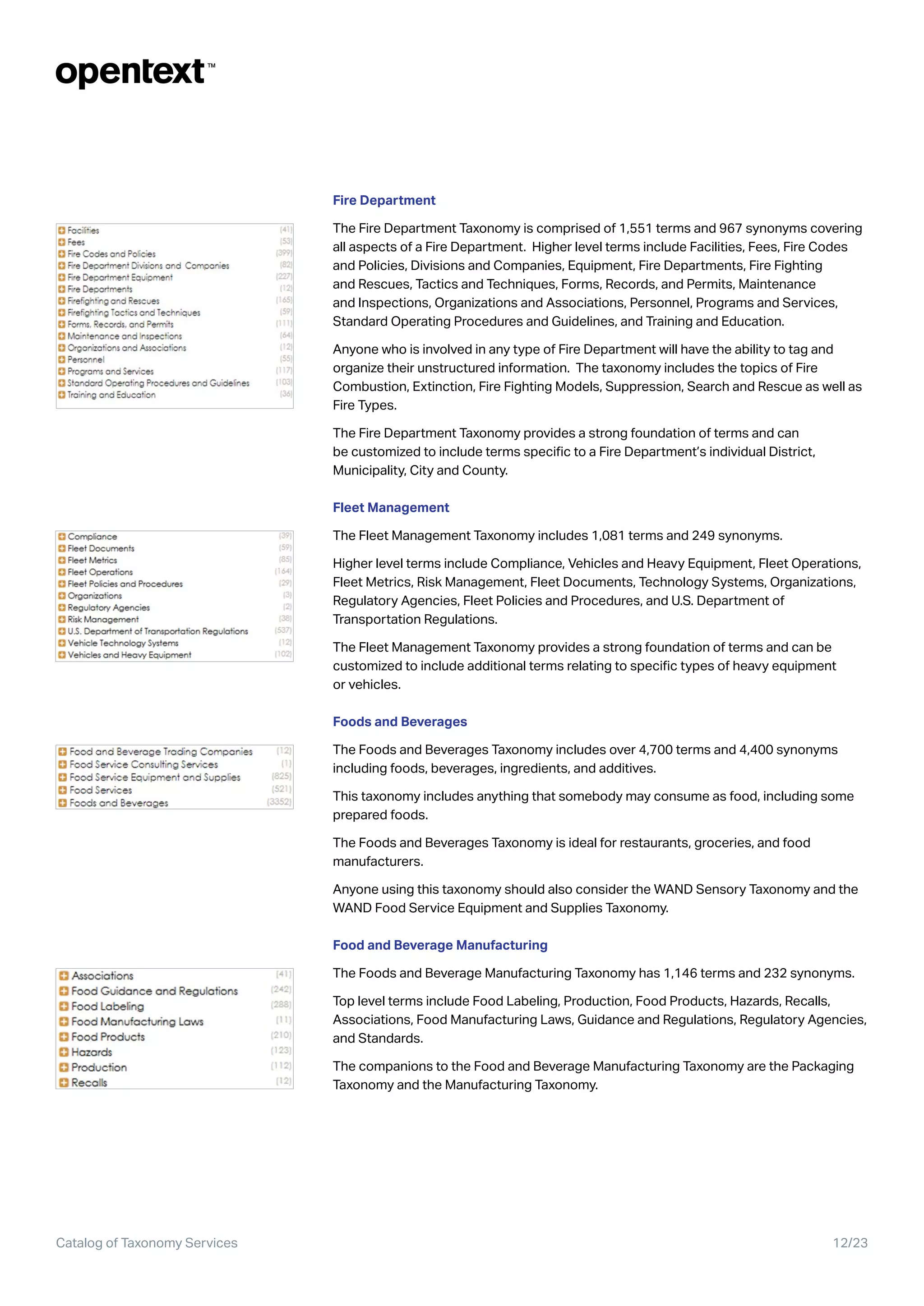 OpenText Taxonomy Catalog & Services PDF