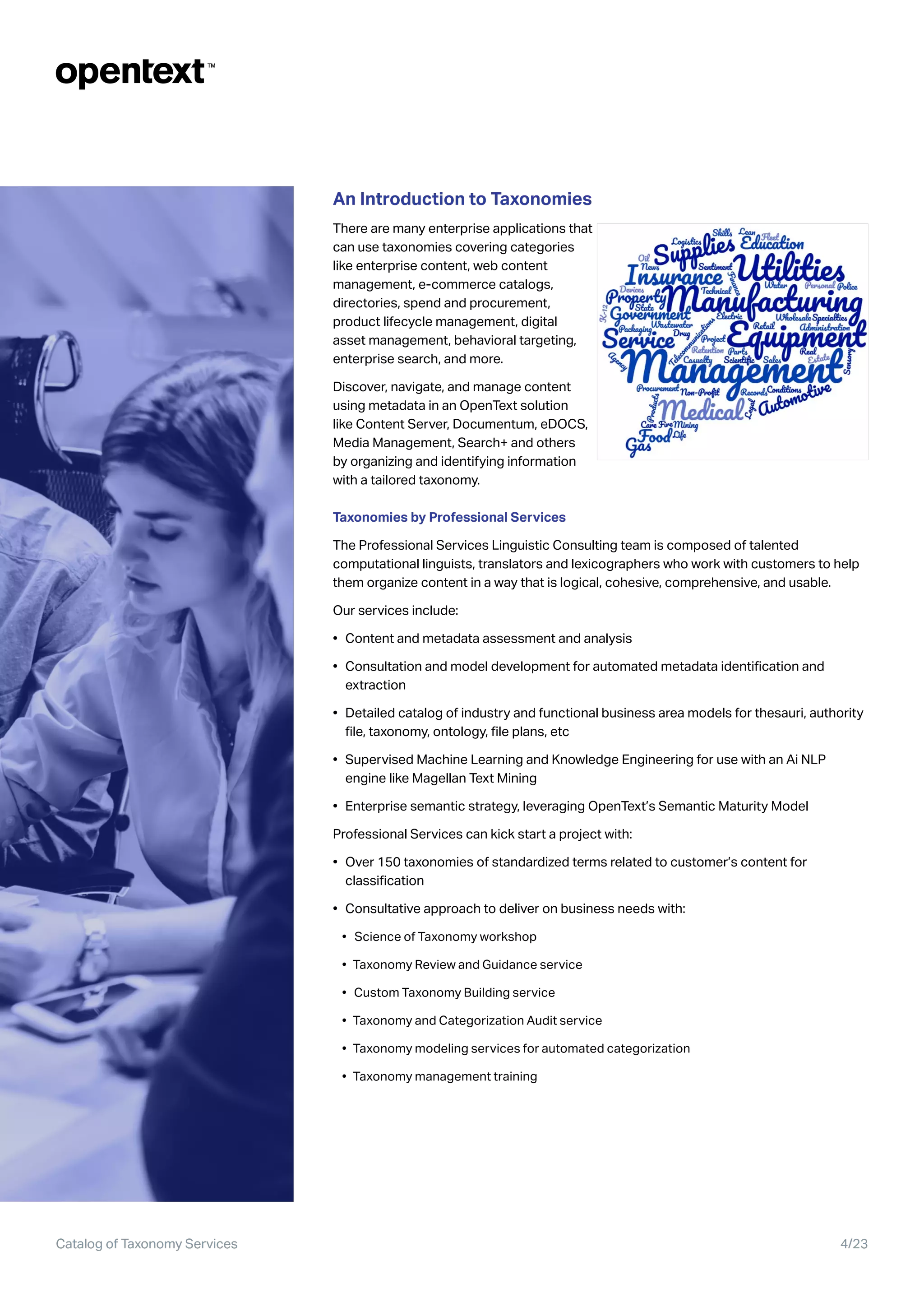 OpenText Taxonomy Catalog & Services PDF