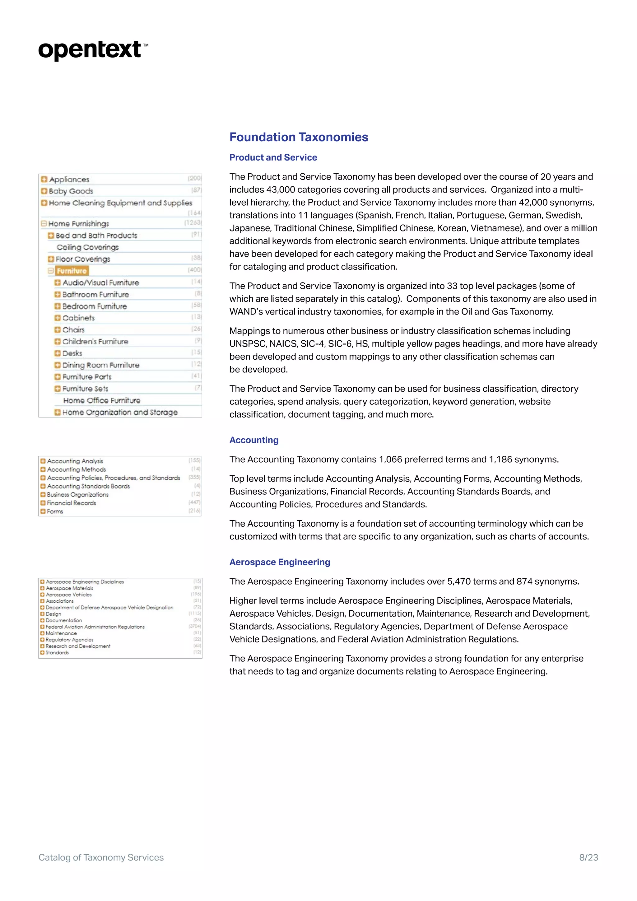 OpenText Taxonomy Catalog & Services PDF