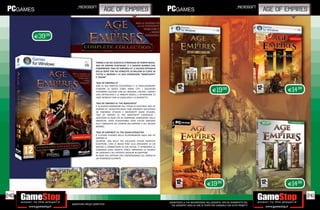 _microsoft                                                                                                                           _microsoft
                                           age of empires                                                                                                             age of empires



      E39.98




                                    TORNA IL RE DEI GIOCHI DI STRATEGIA IN TEMPO REALE.
                                    AGE OF EMPIRE PLATINUM È IL NUOVO BUNBLE CHE
                                    COMPRENDE “AGE OF EMPIRES III”, IL NUOVO EPISODIO
                                    DELLA SERIE CHE HA VENDUTO 16 MILIONI DI COPIE IN
                                    TUTTO IL MONDO E LE DUE ESPANSIONI “WARCHIEFS”
                                    E “ASIAN”

                                    “AGE OF EMPIRES III”
                                    CON LA SUA GRAFICA ECCEZIONALE E LE RIVOLUZIONARIE
                                    FUNZIONI DI GIOCO COME HOME CITY. I GIOCATORI
                                    POTRANNO ALLEARSI CON GLI INDIGENI, COLPIRE I NEMICI                                           E19.98                                    E14.98
                                    CON L’ARTIGLIERIA E LE ARMATE NAVALI, E AFFRONTARE LE
                                    LINEE NEMICHE CON LA CAVALLERIA E LE BAIONETTE.

                                    “AGE OF EMPIRES III: THE WARCHIEFS”
                                    È LA NUOVA ESPANSIONE DEL TITOLO DI SUCCESSO “AGE OF
                                    EMPIRES III”, GIOCO RTS REAL TIME STRATEGY SVILUPPATO
                                    DA ENSEMBLE STUDIOS E MICROSOFT GAME STUDIOS.
                                    “AGE OF EMPIRES III: THE WARCHIEFS” COINVOLGE I
                                    GIOCATORI DI OGNI ETÀ IN CAMPAGNE AMBIENTATE NELLE
                                    AMERICHE, DOVE GUIDERANNO FIERE CIVILTÀ INDIGENE
                                    ALLA CONQUISTA DEI CONFINI DELL’IMPERO E DEL NUOVO
                                    MONDO.

                                    “AGE OF EMPIRES® III: THE ASIAN DYNASTIES
                                    È L’ULTIMA PUNTATA DELLA PLURIPREMIATA SAGA AGE OF
                                    EMPIRES III.
                                    GUIDERAI UNA DELLE TRE ESCLUSIVE CIVILTÀ ASIATICHE
                                     GIAPPONE, CINA O INDIA FINO ALLA CREAZIONE DI UN
                                    IMPERO E COMBATTERAI IN SUA DIFESA. TI RITROVERAI AL
                                    COMANDO DEGLI ESERCITI CINESI. IMPARERAI LA TECNICA
                                    DEI SAMURAI E DEL POTENTE SHOGUN IN GIAPPONE.
                                    IN INDIA POI LOTTERAI PER L’INDIPENDENZA SUL DORSO DI
                                    UN PODEROSO ELEFANTE.




                                                                                                                              E19.98                                         E14.98

240                                                                                                                                                                                   241
                                                                                            _GARANTIAMO LA TUA SODDISFAZIONE SULL’ACQUISTO. Non sei soddisfatto del
               Garantiamo prezzi competitivi                                                  tuo acquisto? Avrai 24 ore di tempo per cambiarlo con altri prodotti.
 
