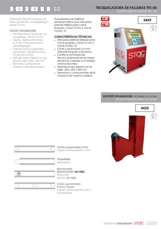 208 CORREDERA | PRZESUWNE
Kit para la corredera S/6200
CARACTERÍSTICAS TÉCNICAS:
Carcasa de rodamiento en
nylon. Se suministra con tornillo
totalmente montada. Las
ruedas pueden ser de nylon
con eje en acero inoxidable o
con rodamiento de bolas.
Cada carcasa lleva dos ruedas
con regulación en altura de 3
posiciones.
Lleva doble rodamiento,
diseñada con triple posición
para una mejor regulación de
altura de la hoja.
Tanto las tapas de hoja centro
como las laterales admiten una
regulación para su mejor ajuste.
Tapas de hoja centro en forma
de librillo de una sola pieza,
para atornillar y clipar, y así
evitar pérdidas de elementos,
admitiendo regulación para un
mejor ajuste.
El diseño de las tapas de hoja
centro impiden el descuelgue
con el paso del tiempo.
Desagüe compuesto por
deflector y tapa, para mejorar
la estanqueidad.
Opcionalmente se pueden
suministrar sin carcasa de
rodamiento.
Zestaw do okien przesuwnych
S/6200
CECHY TECHNICZNE:
Obudowa elementu jezdnego
wykonana z nylonu. Dostar-
czana jest wraz ze śrubami
całkowicie zamontowana. Rolki
mogą być nylonowe z osią z
nierdzewnej stali lub z kulkowym
elementem jezdnym.
Każda obudowa zawiera dwie
rolki z regulacją na wysokość w
3 położeniach.
Element jezdny posiada dwie
rolki i ma możliwość ustawienia
w trzech pozycjach dla lepszej
regulacji wysokości skrzydła.
Zarówno zaślepki środkowe jak
i boczne, skrzydła mogą być
regulowane.
Zaślepki do skrzydła
środkowego jednoczęściowe,
przykręcane lub klipsowane, z
możliwością regulacji.
Projekt zaślepek skrzydła
środkowego zapobiega zmia-
nom położenia z upływem
czasu
Odpływ z zaślepką w celu
zwiększenia szczelności okna.
Opcjonalnie można dostarczyć
bez obudowy.
KIT CORREDERA S6200
ZESTAWY DO OKIEN PRZESUWNYCH S6200
KITS CORREDERA S6200
ZESTAW DO OKIEN PRZESUWNYCH S6200
09006200
KIT S6200 CON CARCASA PLÁSTICA
(2 RUEDAS NYLON)
=(67$: 6 = 3/$67,.2:ć
2%8'2:ć  1/212:( .8/., 