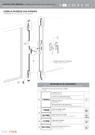 16
OTROS PRODUCTOS
INNE PRODUKTY
TOPES DE ZANCA
ŁĄCZNIKI PROFILI CIĘTYCH
INYECCIÓN DE PLÁSTICO
AKCESORIA Z TWORZYWA SZTUCZNEGO - ODLEWANE
FALLEBA CE
LISTWA KE
 
