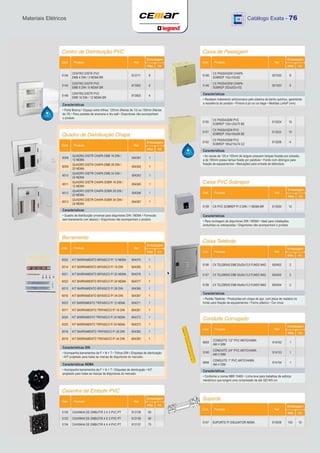 Materiais Elétricos   Catálogo Exata - 76
 