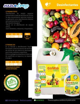 Larex orgánico sanitizante y desinfectante para frutas y verduras spray 1L