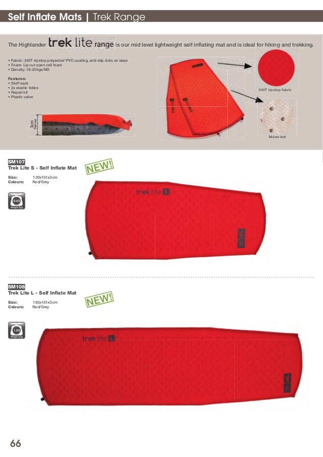 Highlander Trek Lite Self-Inflating Mat Walking Hiking Trekking Camping