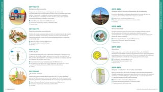 INNOVAR 2019 CONCURSO NACIONAL DE INNOVACIONES212 213
2019-2215
Malabares horizontales
Adaptación de malabares para la integración de chicos con
discapacidades del procesamiento sensorial como así también para todo
público. Generando o copiando un patrón establecido y graduando
la dificultad según cantidad de carriles, tamaño y peso de las pelotas,
estimula los sentidos y trabaja la motricidad.
Renzo Raimundo: renzoraimundo@outlook.com
Facultad de Arquitectura, Diseño y Urbanismo (UBA)
Buenos Aires
2019-2379
Huertas urbanas comunitarias
Sistema de piezas modulares que permiten la implementación de huertas
urbanas en ámbitos comunitarios. Impulsa el acceso a diversidad de
nutrientes mediante la agricultura para autoabastecimiento, mejorando
la calidad de vida.
María Luz Castro: marialuz.cst@gmail.com
Facultad de Artes y Diseño (UNCuyo)
Mendoza
2019-2382
VI.Mo.Bu.Re
La Vestimenta Inteligente para el Monitoreo, Búsqueda y Rescate es una
integración tecnológica digital que permite transmitir remotamente un
EEC, un ECG, la temperatura, la oximetría y la GPS de un soldado, además
de imágenes territoriales, texto y voz.
Eduardo Ernesto Escobar: eduardoescobar1961@hotmail.com
Facultades de Ciencias Exactas, Físicas y Naturales, de Ciencias de la Salud
y de Humanidades y Educación (UNLR) - Ministerio de Defensa
La Rioja
2019-2440
¿A dónde vamos?
Sistema de juego armable infantil para niños de 3 a 5 años, diseñado
para ser un libro-escenario intervenible y apoyar al niño en la creación de
historias y aventuras, complementando así el uso de sus juguetes favoritos.
Catalina Alejandra Moreira Córdova: catalinamoreira94@gmail.com
Facultad de Arquitectura, Urbanismo y Diseño (UNC)
Córdoba
2019-2494
Sistema para la práctica itinerante de acrobacias
Estructura destinada a acróbatas aéreos para el montaje de tela, lira
y trapecio, en la práctica itinerante en espacios abiertos.
Mariana Grau: tumultoestudio@gmail.com
Facultad de Arquitectura, Urbanismo y Diseño (UNC)
Córdoba
2019-2498
Green Standard
Proceso productivo para el cultivo de la microalga Chlorella vulgaris,
de alto potencial alimenticio en proteínas y vitaminas, para su
comercialización como suplemento alimenticio o productos elaborados
(barras de cereal y galletas).
Emiliano Agustín Barbero: emigenius@hotmail.com
Escuela de Economía y Negocios (UNSAM)
Buenos Aires
2019-2547
Nutriciber
Videojuego para la promoción del ejercicio físico y de hábitos de
alimentación saludables, a partir de la generación de un dispositivo lúdico
que eduque a los niños de entre 5 y 10 años en la adopción de hábitos en
materia alimentaria a través de un lenguaje generacional propio.
Carla Repetto: drarepetto@gmail.com
Universidad Nacional de José C. Paz
Buenos Aires
2019-2616
Chipser - productora de snacks saludables
Máquina productora de snacks saludables a base de fruta deshidratada.
Dirigido a pequeños productores para diversificar su producción primaria,
aumentar su rentabilidad por la generación de un producto terminado
y el aprovechamiento de la fruta de descarte.
Martina La Mura: martina.lamura@gmail.com
Facultad de Arquitectura, Diseño y Urbanismo (UBA)
Ciudad Autónoma de Buenos Aires
UNIVERSITARIOSYTERCIARIOS
UNIVERSITARIOSYTERCIARIOS
 