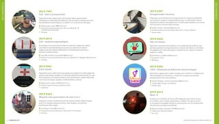 INNOVAR 2019 CONCURSO NACIONAL DE INNOVACIONES222 223
SECUNDARIOS
SECUNDARIOS
2019-1947
H2
O - Valor y Conservación
Dispositivos para observación del bosque nativo que permiten
monitorear la capacidad de infiltración de los suelos y evaluar acciones
de remediación para mejorar su calidad y la conservación del agua.
	Andrea Luque: ipem78@hotmail.com
	 Instituto Provincial de Educación Técnica y Media N° 78
	 “Juan Bautista Ambrosetti”
	Córdoba
2019-2014
LCD - LombriCompostaDigital
Automatiza el proceso del reciclado de residuos orgánicos, reduce
a la mitad la cantidad de basura ya que los trasforma en abono
orgánico de alta calidad. Reemplaza a los fertilizantes químicos y
facilita el mantenimiento.
	Juan Manuel Aráoz: juanma23cba@gmail.com
	 Instituto Provincial de Educación Técnica y Media Nº 73 “Margarita Weild de Paz”
	Córdoba
2019-2041
S.O.S. Huella
Dispositivo para instituciones educativas que registra la huella digital del
alumno para poder acceder a su perfil de salud de modo tal que, en caso
de emergencia, el médico pueda acudir rápidamente a datos relevantes
como tipo de sangre, alergias o enfermedades crónicas.
	Diego Jaimez: diego_tec@hotmail.com.ar
	 Instituto Superior Enrique Guillermo Hood
	Catamarca
2019-2363
Máquina solar procesadora de maíz 3 en 1
Desgrana, muele y embolsa el maíz de manera rápida. Utiliza energía
solar y no requiere esfuerzos físicos. Está dirigido a las familias
productoras de la región.
	Lore Bolaña: loreruli@hotmail.com
	 Escuela Provincial de Educación Técnica Nº 4 “El Colorado”
	Formosa
2019-2397
Aerogenerador Savonius
Dispositivo que transforma la energía eólica en mecánica (mediante
una turbina) y luego en energía eléctrica (por un alternador). Esta se
almacena en bancos de baterías de 12 voltios para abastecer al circuito
de iluminación nocturna de la escuela.
	Valentín Krotter: valenkrotter@gmail.com
	 Escuela de Educación Secundaria Técnica N°1 “Fray Luis Beltrán”
	 Buenos Aires
2019-2424
Dilo con Gestos
Aplicación para personas oyentes y con problemas de audición que
permite aprender la lengua de señas, la lectura de labios y la escritura
de palabras por medio de juegos y enseñanza con videos, en idioma
español e inglés.
	Ariel Flamini: arielflamini@gmail.com
	 Escuela Nº 4-215
	Mendoza
2019-2582
CrESI - Plataforma de Educación Sexual Integral
Aplicación, página web y redes sociales para contribuir a la Educación
Sexual Integral en los jóvenes, a través de un juego que permite
autoevaluación de conocimientos.
	Andrés Obregón: andresnicolasobregon@gmail.com
	 Colegio Mano Amiga “Santa María”
	 Buenos Aires
2019-2613
Mark 13
Guantes con indicador de focos LED integrado para indicar el giro
en el tráfico, para ciclistas, patinadores o skaters. De bajo consumo
y con batería recargable, facilita la comunicación con los conductores
de vehículos y previene accidentes.
	Miguel Santiago: lolsasuke.12345@hotmail.com
	 Instituto San José de Calasanz
	 San Juan
 