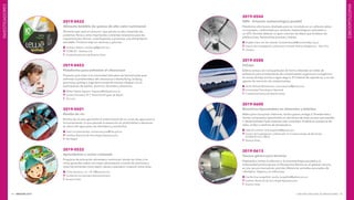 INNOVAR 2019 CONCURSO NACIONAL DE INNOVACIONES84 85
2019-0544
EMV - Estación meteorológica portátil
Plataforma ultra liviana diseñada para ser montada en un vehículo aéreo
no tripulado, conformada por sensores meteorológicos asociados a
un GPS. Permite obtener un gran volumen de datos que fortalece las
predicciones, haciéndolas precisas y fiables.
	Brigitte Clara van den Heede: bvandenheede@correociefap.org.ar
	 Centro de Investigación y Extensión Forestal Andino Patagónico - Star S.R.L.
	Chubut
2019-0588
FeCaps
Esferas activas con nanopartículas de hierro retenidas en redes de
polímeros para el tratamiento de contaminantes orgánicos e inorgánicos
en zonas de bajo acceso a agua segura. El material de soporte es, a su vez,
agente de remoción de contaminantes.
	Víctor Nahuel Montesinos: vnmontesinos@gmail.com
	 Universidad Tecnológica Nacional
	 Ciudad Autónoma de Buenos Aires
2019-0600
Bioactivos liposolubles en alimentos y bebidas
Matriz para incorporar vitaminas, ácidos grasos omega-3, fitoesteroles y
demás compuestos liposolubles en alimentos de base acuosa que pueden
ir desde bebidas hasta sistemas más complejos. Estable en presencia de
sales, acidez y cambios de temperatura.
	Gabriel Lorenzo: lorenzogabriel@gmail.com
	 Centro de Investigación y Desarrollo en Criotecnología de Alimentos
	(CONICET-CIC-UNLP)
	 Buenos Aires
2019-0613
Vacuna génica para bovinos
Destinada a limitar la infección y la sintomatología asociada a la
enfermedad producida por el Herpesvirus Bovino en el ganado vacuno,
es una vacuna marcadora: permite diferenciar animales vacunados de
infectados. Segura y no infecciosa.
	Cecilia Ana Langellotti: cecilia_langellotti@yahoo.com.ar
	 Instituto Nacional de Tecnología Agropecuaria
	 Buenos Aires
2019-0432
Alimento bebible de quínoa de alto valor nutricional
Alimento listo para el consumo, que aporta un alto contenido de
proteínas, fibras y otros importantes nutrientes necesarios para los
requerimientos diarios, contribuyendo a promover una alimentación
saludable. Producto bajo en sacarosa y glucosa.
	Emiliano Kakisu: emilianojk@gmail.com
	 CONICET - Nimbus S.A.
	 Ciudad Autónoma de Buenos Aires
2019-0453
Plataforma para enfrentar el ciberacoso
Proyecto para dotar a la comunidad educativa de herramientas para
enfrentar la problemática del ciberacoso (ciberbullying, bullying,
grooming, sexting e ingeniería social) de manera integral, con la
participación de padres, alumnos, docentes y directivos.
	Walter Fabián Agüero: waguero@sldigital.com.ar
	 Centro Educativo Nº 2 “Paula Domínguez de Bazán”
	 San Luis
2019-0501
Bomba de río
Bomba de río que aprovecha la misma fuerza de un curso de agua para su
funcionamiento, lo que permite la extracción en profundidad y elevación
en altura del agua para uso doméstico y productivo.
	José Luis Zubizarreta: zubizarreta.jose@inta.gob.ar
	 Instituto Nacional de Tecnología Agropecuaria
	 Río Negro
2019-0522
Aprendemos a comer cantando
Programa de educación alimentaria nutricional, donde las niñas y los
niños aprenden sobre una mejor alimentación a través de canciones y
otras herramientas como teatro, danza y expresión corporal, entre otras.
	Cintia Verónica: cin_1911@hotmail.com
	 Fundación Universitaria Iberoamericana
	 Buenos Aires
INVESTIGADORES
INVESTIGADORES
 