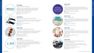 INNOVAR 2019 CONCURSO NACIONAL DE INNOVACIONES118 119
2019-0827
Vastum - Software de residuos
Programa diseñado para dar seguimiento y control al proceso de
generación, transporte y disposición final de residuos peligrosos,
industriales y domiciliarios. Permite controlar stock, organizar la
información ambiental y generar estadística.
Matías Nicolás Castro: castromatias@live.com
Servicios Informáticos Vastus S.A.S.
San Juan
2019-0959
Rodillo de entrenamiento para sillas de rueda
Complemento para deportistas paraolímpicos y amateurs. Puede utilizarse
en condiciones climáticas desfavorables o para terrenos no aptos para
realizar el deporte.
Juan Bravo: juanmarcelobravo@hotmail.com
JCR Training S.R.L.
Buenos Aires
2019-1055
Lab-A - sistema de producción de órtesis
Permite escanear en 3D la parte del cuerpo del paciente que requiera la
férula. Luego procesa digitalmente el archivo resultante y, al cabo de las
72 horas, culmina el proceso de impresión en tres dimensiones.
Iván Isaack: ivanisaack@gmail.com
Laboratorio Asistivo S.A.S.
Ciudad Autónoma de Buenos Aires
2019-1059
SUR - prevención de daños por terceros
Sistema de detección de intrusos por sensores de fibra óptica para
ductos, fronteras o perímetros. Posee un alcance de 100 kilómetros, tiene
capacidad para sensar más de mil veces por segundo y un sistema de
alertas basado en aprendizaje profundo.
Julia Gaud: julia.gaud@sur-tech.com.ar
Sur Soluciones Tecnológicas
Buenos Aires
2019-1134
Timesapp
Sistema de monitoreo de turnos a través del celular destinado a las
empresas y organizaciones que tienen flujo de personas. La app avisa al
cliente cuántas personas tiene antes y el tiempo estimado de espera, va
actualizando la información y emite alertas.
Lucas del Corral: lucasdelcorral@hotmail.com
Corcamp S.R.L.
Ciudad Autónoma de Buenos Aires
2019-1139
Ikitoi - Kit Creatividad
Juego de construcción para armar grandes estructuras a través de piezas
de cartón y de un sistema de conectores flexibles. Promueve el desarrollo
de habilidades, como resolución de conflictos, aprendizaje colaborativo,
empatía e innovación.
Manuel Saintotte: manuel@ikitoi.com
Ikitoi S.A.
Ciudad Autónoma de Buenos Aires
2019-1231
Satya - copa menstrual
Copa menstrual reusable realizada en elastómero termoplástico de grado
medicinal. Su diseño específico se siente natural en el cuerpo y es muy
fácil de usar. Dura 10 años, por lo que reduce el impacto ambiental frente
a otros métodos.
Eloy Beltrame: ebeltrame@abeltrame.com.ar
Empresa Beltrame
Buenos Aires
2019-1233
Vehículo compacto para transporte de personas
con movilidad reducida
Berlingo es un vehículo compacto para cinco pasajeros y cuatro
ocupantes incluida la persona con movilidad reducida. Es adaptable
a una configuración como a la otra.
Thomas Burguete: thomasburguete@hotmail.com
PSA Peugeot Citroën Argentina
Buenos Aires
EMPRESASYTERCERSECTOR
EMPRESASYTERCERSECTOR
 